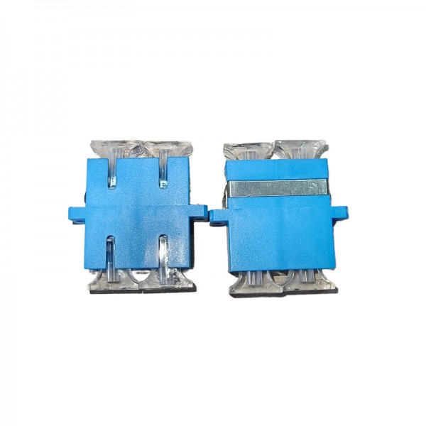SC/UPC Duplex Single-Mode Fiber Optic Adapter with Flange