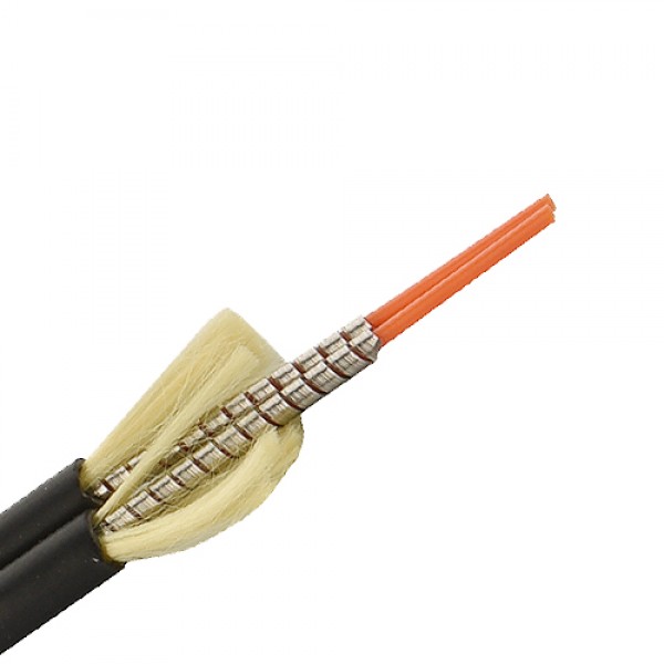 LSZH Fire Resistant Armored Fiber Optic Cable 2-Core